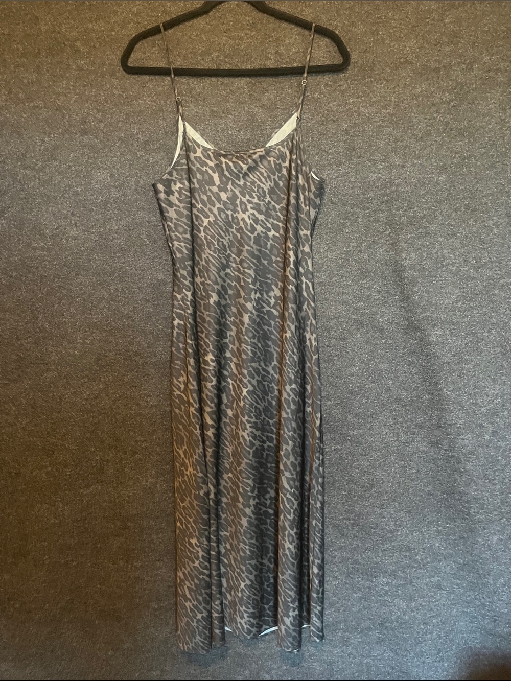 AllSaints Gray Leopard Print Maxi Slip Dress - Picture 6 of 7